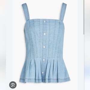 VERONICA BEARD Laura Chambray  Pleated Top